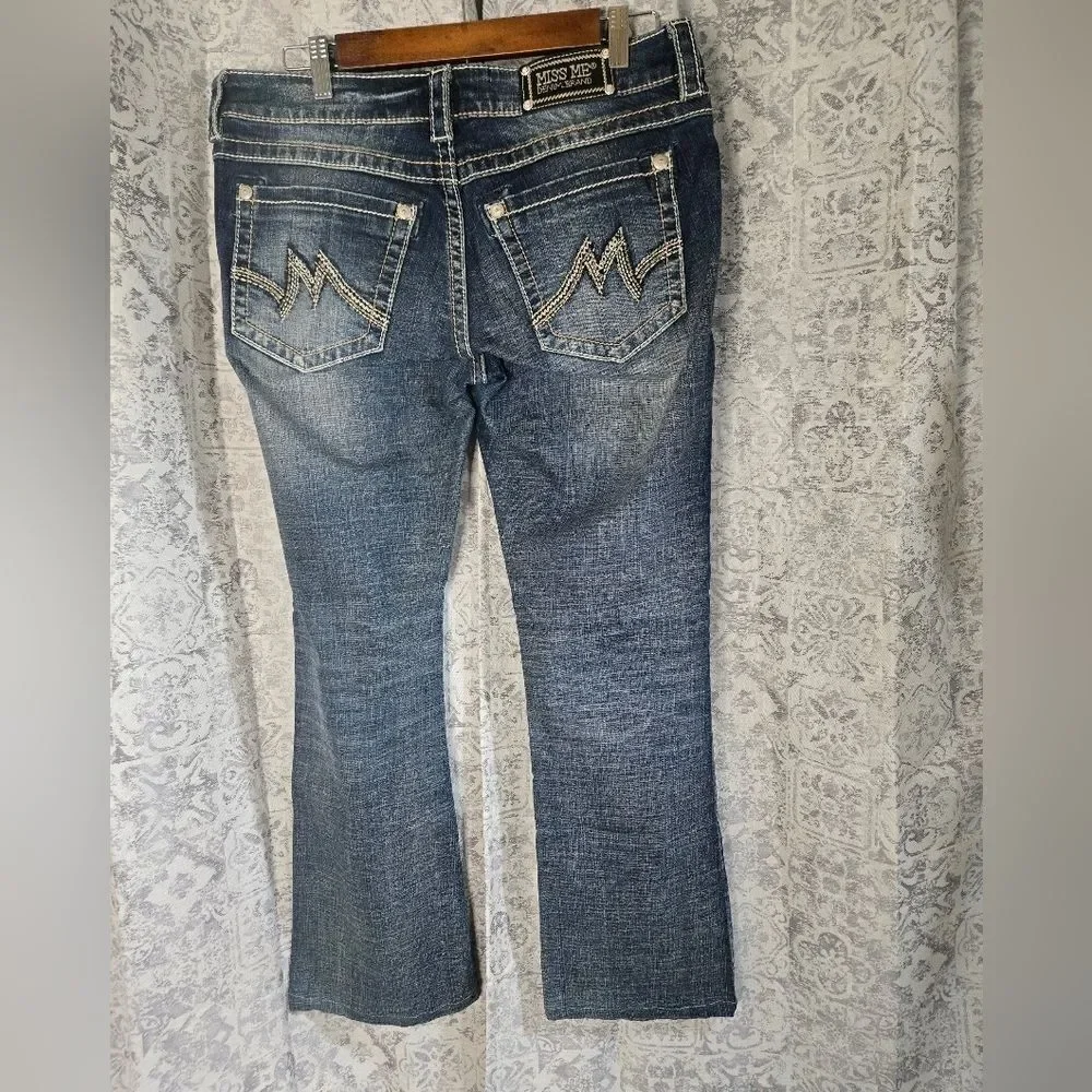 Miss Me JD1103B Bootcut Embellished Embroidered Y2K Jeans size 30